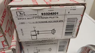 Sifone bottiglia Luxor,vari pezzi misure diverse