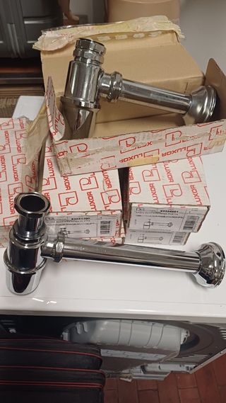 Sifone bottiglia Luxor,vari pezzi misure diverse