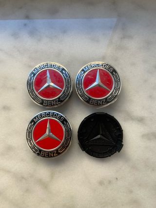 Tapabujes Mercedes Benz 75mm Negro Rojo nuevos