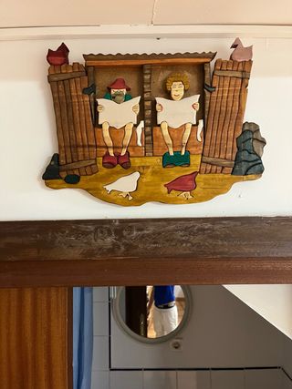 Quadro decorativo d'ingresso per bagno in legno