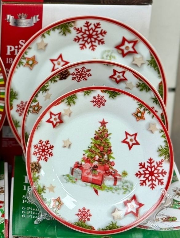 Set Servizio Piatti Porcellana 18 Pezzi decorato
