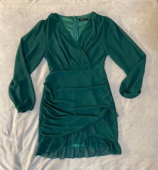 Vestido verde manga larga