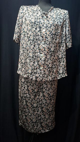 Conjunto 2 piezas floral negro