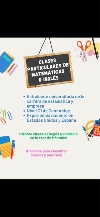Clases de matemáticas e inglés