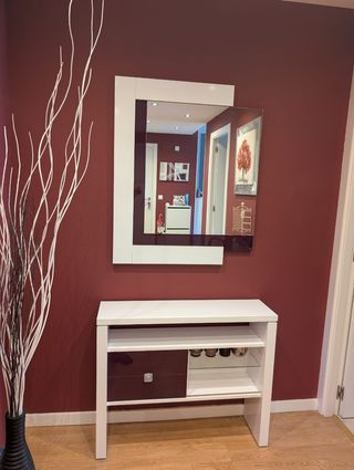 Mueble auxiliar recibidor blanco