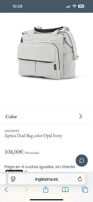 Bolso Cambiador Inglesina Dual Bag Gris
