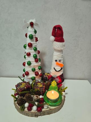 Decorazione natalizia con portacandele