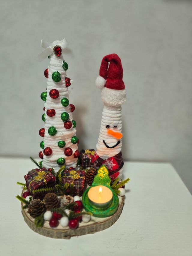Decorazione natalizia con portacandele