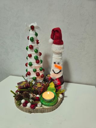 Decorazione natalizia con portacandele