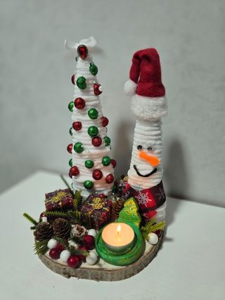 Decorazione natalizia con portacandele