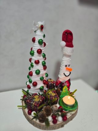 Decorazione natalizia con portacandele