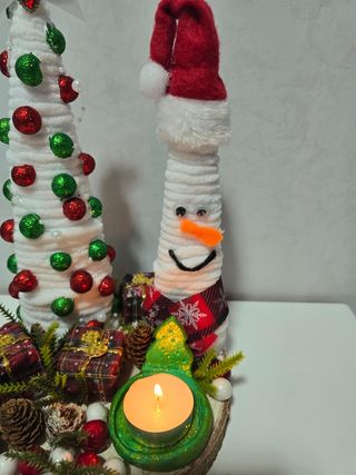 Decorazione natalizia con portacandele