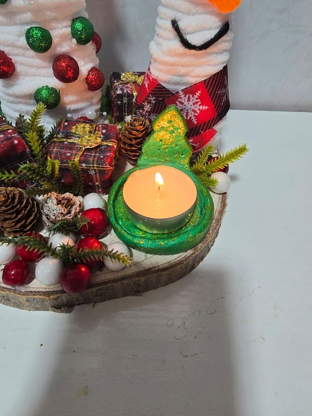 Decorazione natalizia con portacandele