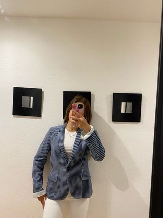Americana Zara Rayas Azul