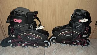 Patines Oxelo negros con detalles rosas