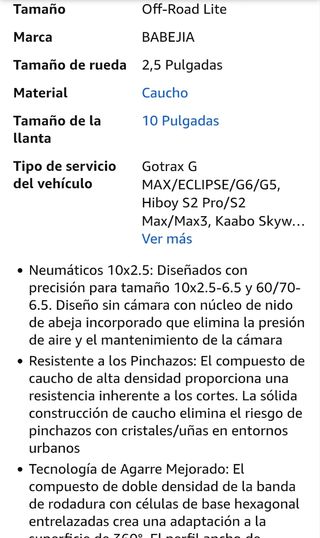 Ruedas Patinete Eléctrico 10x2.5