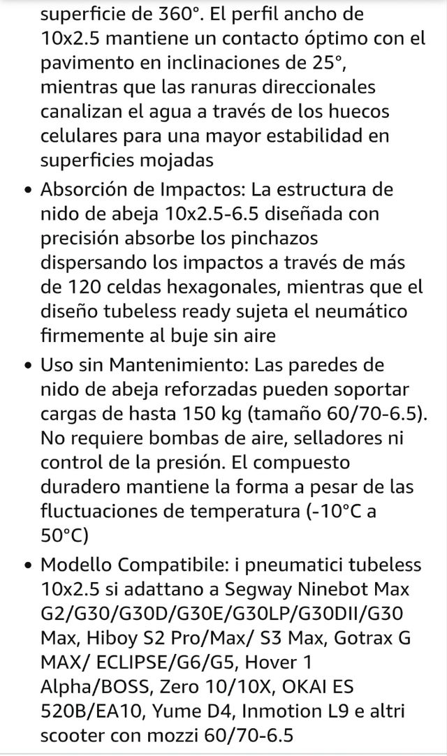 Ruedas Patinete Eléctrico 10x2.5