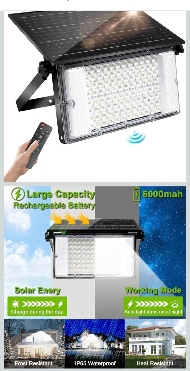 Foco LED Solar Exterior Negro/Gris