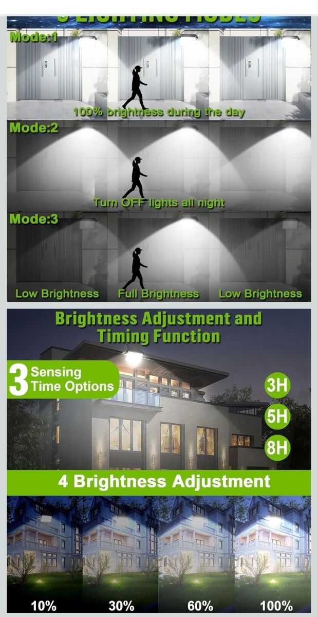 Foco LED Solar Exterior Negro/Gris