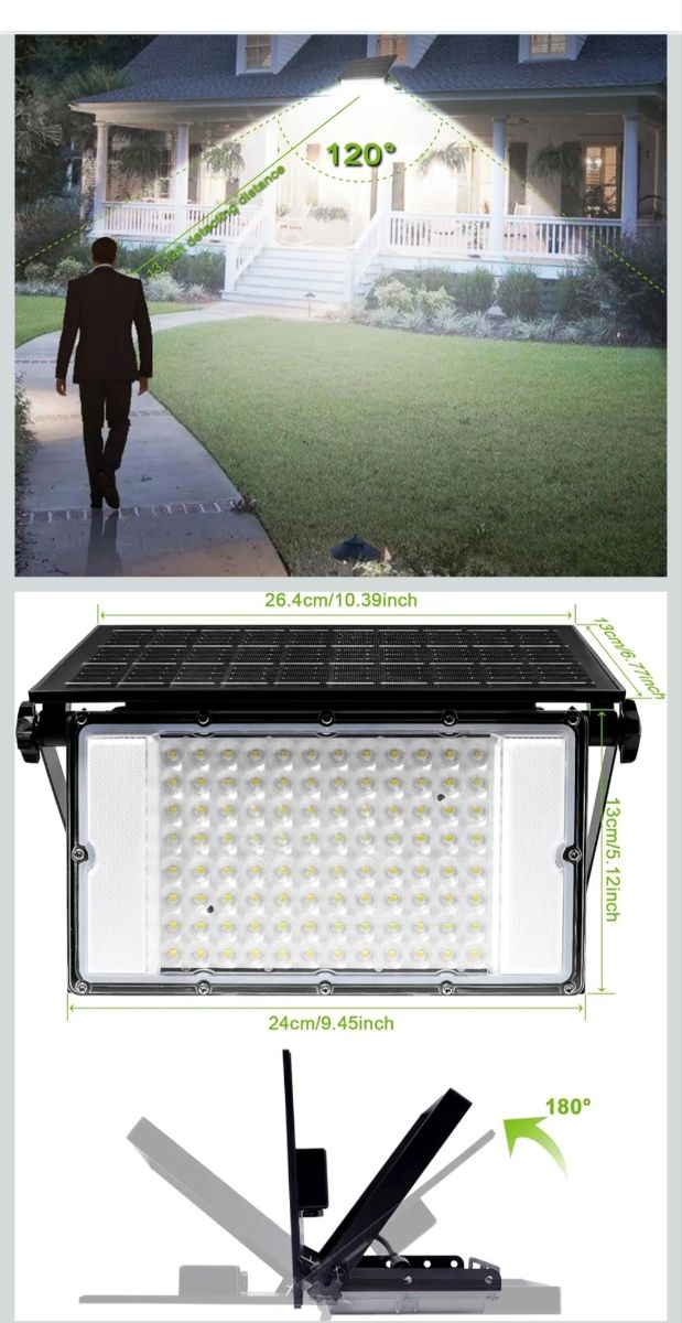 Foco LED Solar Exterior Negro/Gris