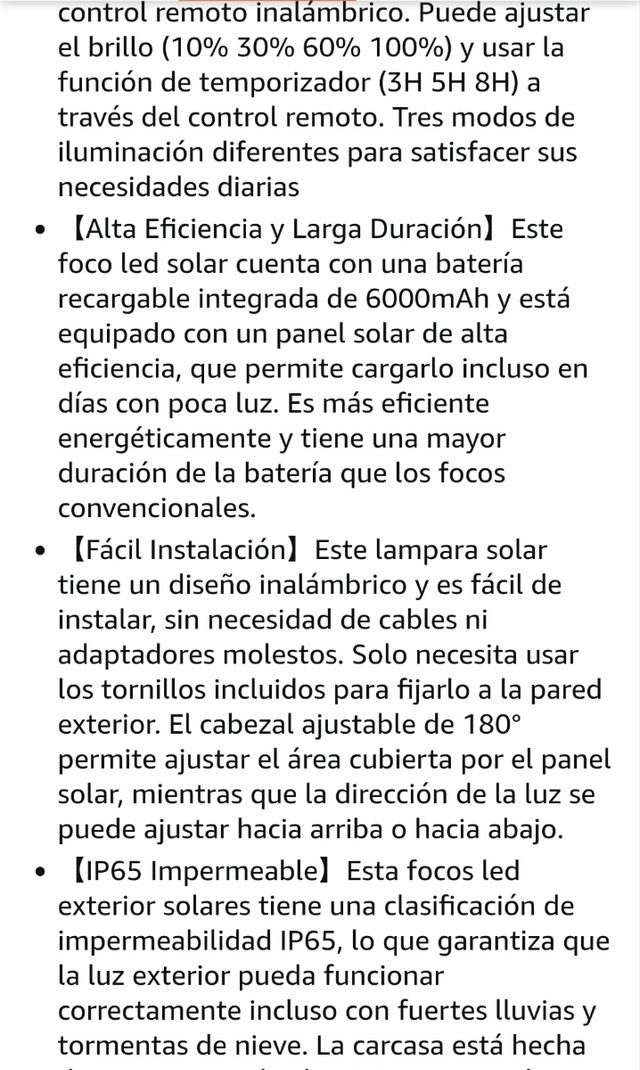 Foco LED Solar Exterior Negro/Gris