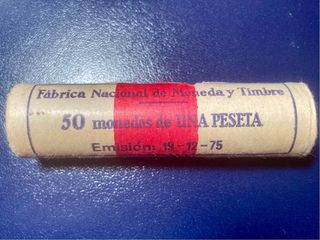 Rollo 50 monedas 1 Peseta Fábrica Nacional