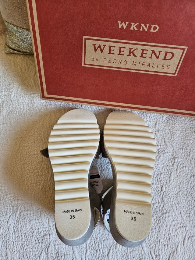 Sandalias Pedro Miralles grises con lazo