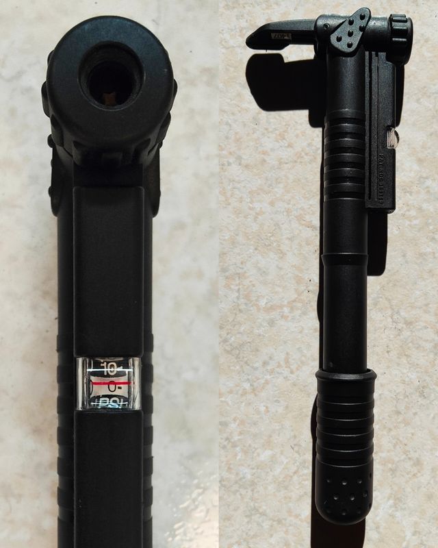 Bomba de bici con manómetro