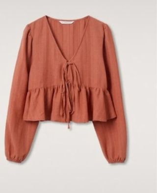 Blusa Coral Manga Larga Mango