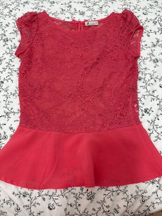 Blusa rosa de encaje 