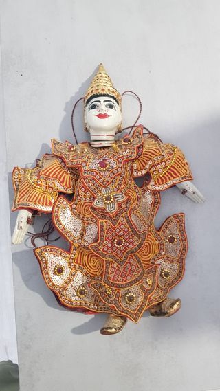 Marioneta tradicional de Myanmar Birmania títere