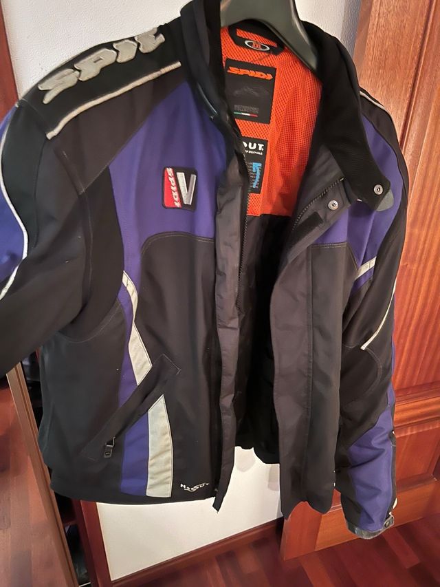 Chaqueta Moto Spidi Negra y Azul de hombre.