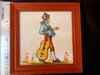 Azulejo antiguo Cerámicas Santa Ana enmarcado