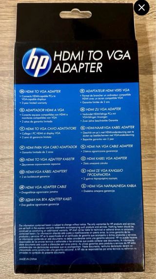 Adaptador HP HDMI a VGA