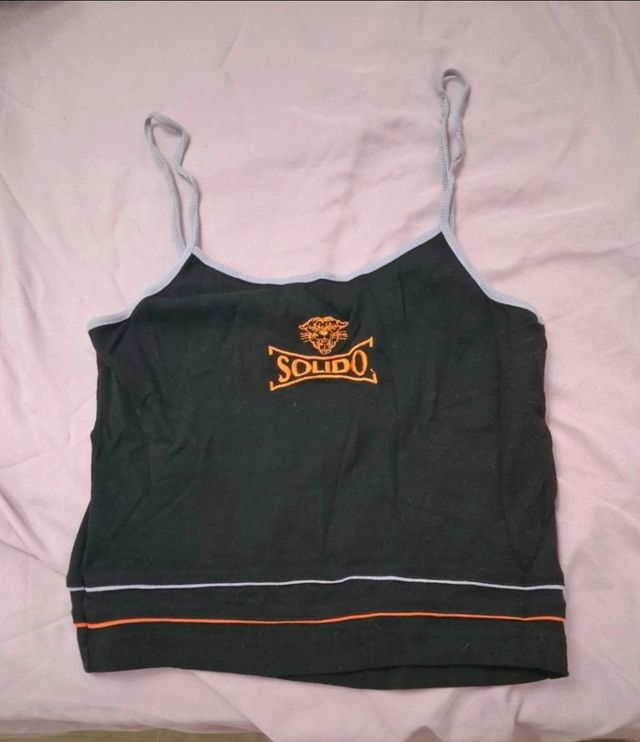 Camiseta tirantes negra con logo