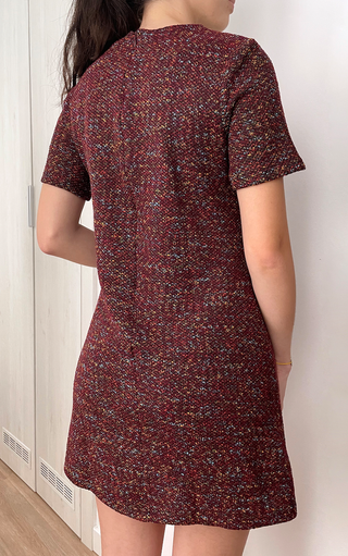 Vestido Vintage Burdeos Forrado Talla S