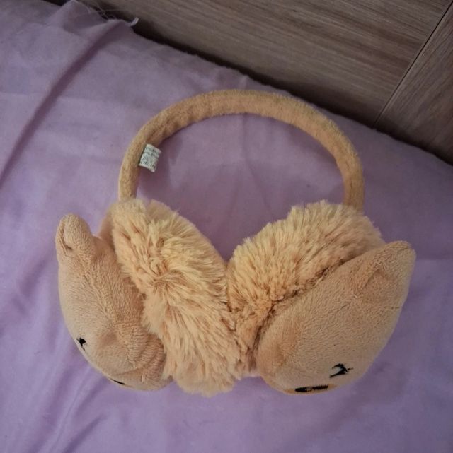 Orejeras de gatito beige