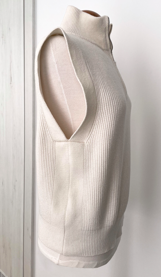 Chaleco Crema con Cremallera || S-M (36-38)