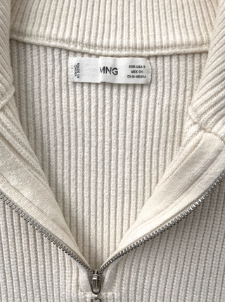 Chaleco Crema con Cremallera || S-M (36-38)