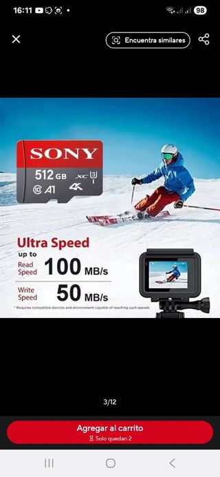 Tarjeta Micro SD Sony 1TB 1024 GB Nueva!!!! 