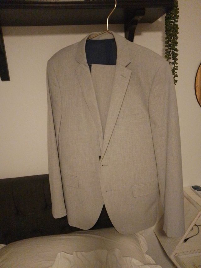 Traje gris Easy Wear Slim Beige Talla 44 strech