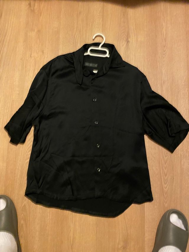 Camisa Zara Negra Manga Corta