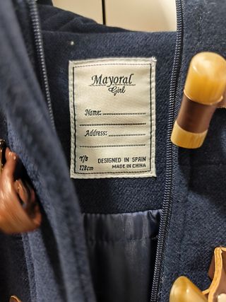 Capa Mayoral Azul Marino chaqueta Sin Estrenar