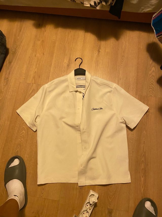 Camisa corta Bershka blanca