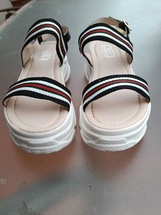 Sandalias de plataforma mujer multicolor