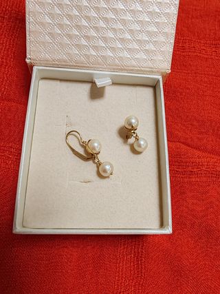 Pendientes Oro 18k y Perlas