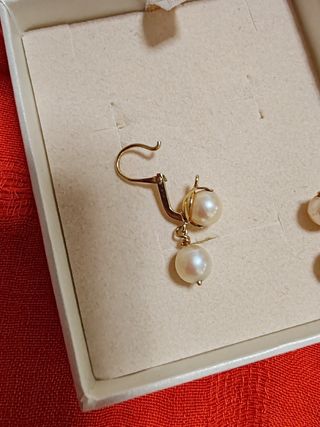 Pendientes Oro 18k y Perlas