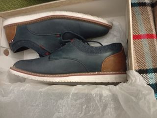 Zapatos de vestir hombre azul y marrón
