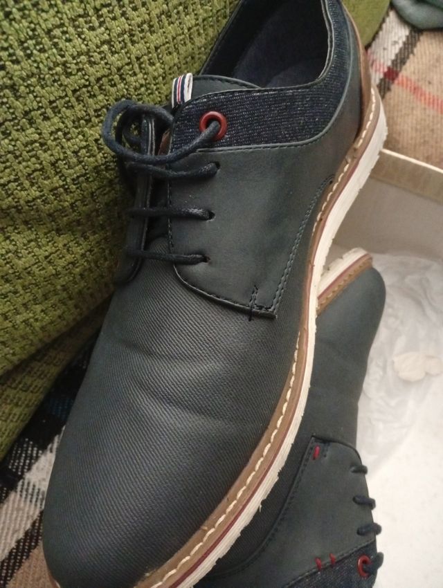 Zapatos de vestir hombre azul y marrón