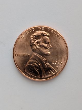 Centavo 2025 Lincoln Cent P D shield reverse EEUU